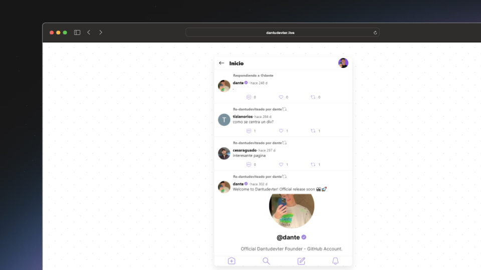 Dantudevter - Twitter clone